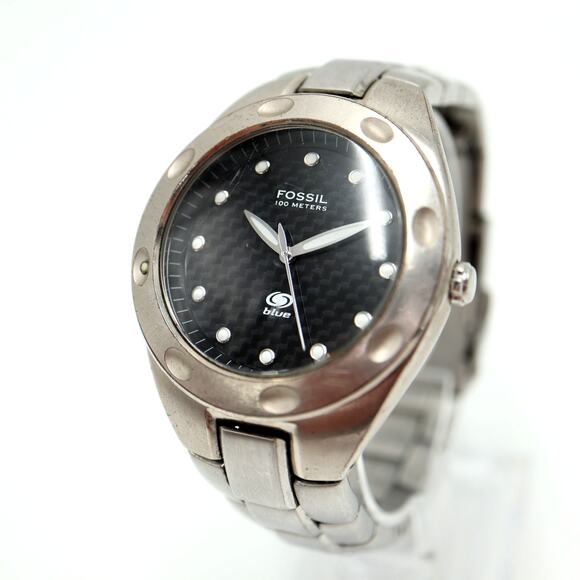 Mens Fossil Stainless Steel Watch 40mm Gray Carbon Fiber Dial AM3287 New Battery - Picture 1 of 15
